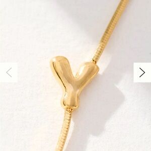 NWT Anthropologie Barely There Bubble Monogram Necklace